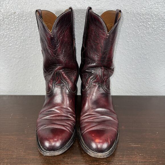 Lucchese Black Cherry Leather Boots Style 21234 Men\'s Size 8 D main image 8